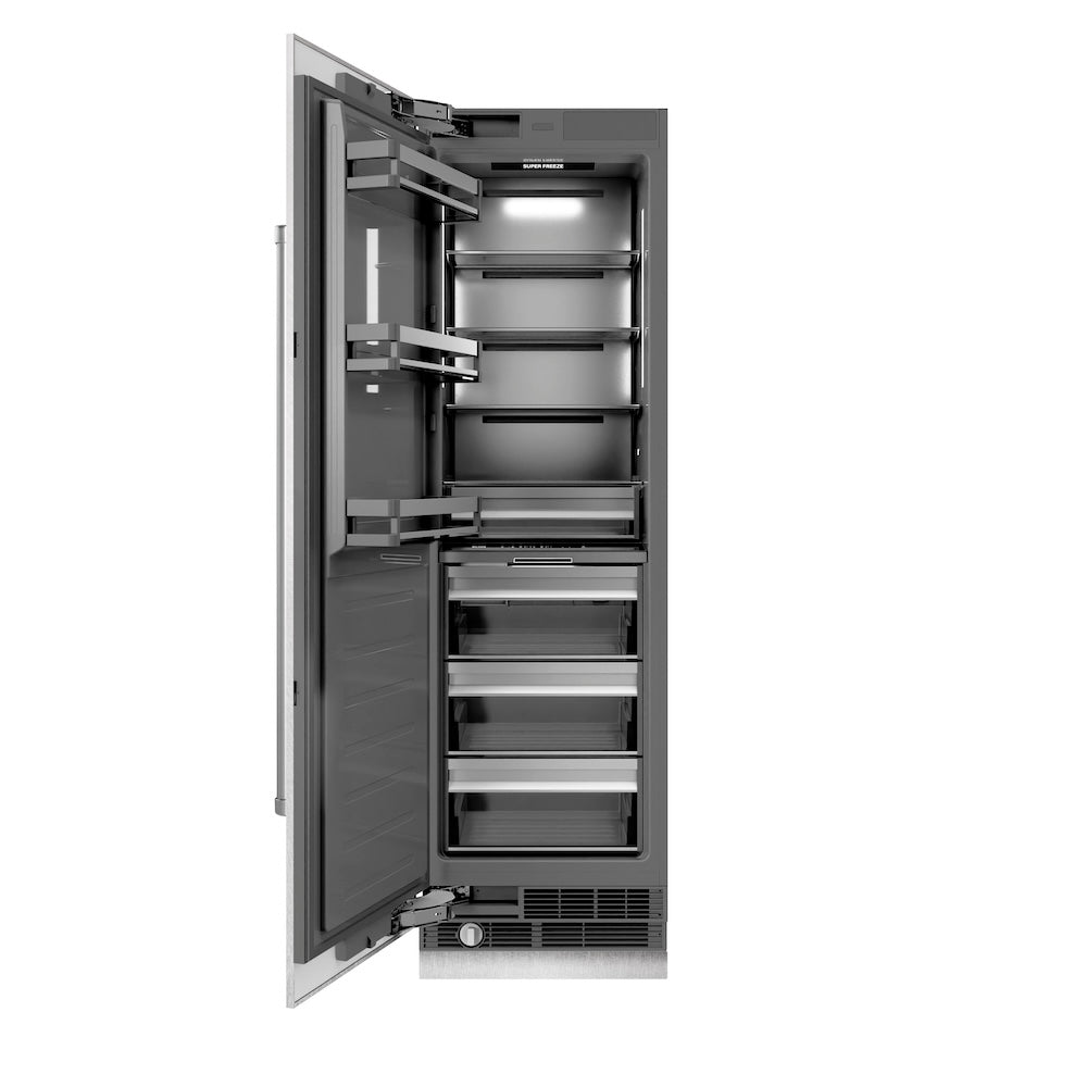 ZLINE 24 in. 12.4 cu. ft. Column Freezer in DuraSnow® Stainless Steel with Graphite Gray Interior (RCFV-SN-24)