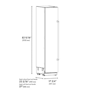 ZLINE Autograph Edition 18 in. 8.6 cu. ft. Left Hinge Column Freezer in DuraSnow® Stainless Steel with Graphite Gray Interior and Polished Gold Accents (RCFVLZ-SN-18-G)