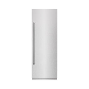 ZLINE 30 in. 16.7 cu. ft. Column Refrigerator in DuraSnow® Stainless Steel with Graphite Gray Interior (RCRV-SN-30)