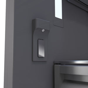 ZLINE Autograph Edition 72 in. 39.6 cu. ft. French Door Built-In Bottom Freezer Refrigerator with Water Dispensers and Ice Makers in DuraSnow® Stainless Steel with Graphite Gray Interior and Matte Black Accents (GRBITZ-SN-72-MB)