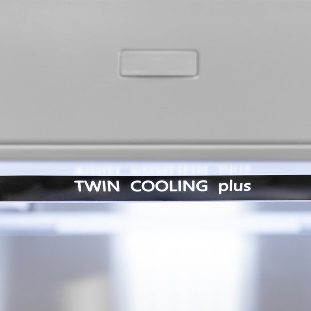 ZLINE Autograph Edition 36 in. 19.6 cu. ft. Built-in 2-Door Bottom Freezer Refrigerator with Internal Water and Ice Dispenser in Fingerprint Resistant Stainless Steel with Matte Black Accents (RBIVZ-SN-36-MB)