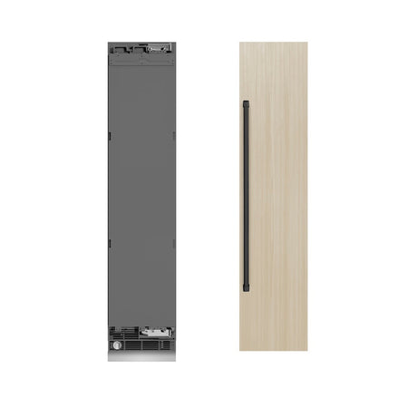 ZLINE Autograph Edition 18 in. 8.6 cu. ft. Panel Ready Right Hinge Column Freezer with Graphite Gray Interior and Matte Black Accents (RBCFVRZ-18-MB)