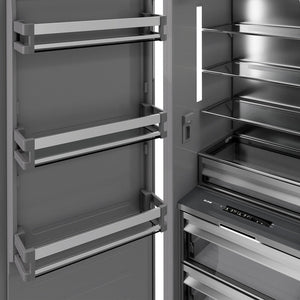 ZLINE 24 in. 12.5 cu. ft. Panel Ready Column Refrigerator with Graphite Gray Interior (RBCRV-24)