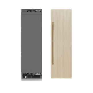 ZLINE Autograph Edition 24 in. 12.5 cu. ft. Panel Ready Column Refrigerator with Graphite Gray Interior and Polished Gold Accents (RBCRVZ-24-G)