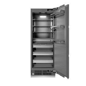 ZLINE Autograph Edition 30 in. 16.7 cu. ft. Panel Ready Column Refrigerator with Graphite Gray Interior and Polished Gold Accents (RBCRVZ-30-G)