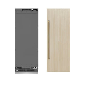 ZLINE Autograph Edition 30 in. 16.7 cu. ft. Panel Ready Column Refrigerator with Graphite Gray Interior and Polished Gold Accents (RBCRVZ-30-G)