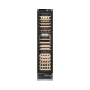 ZLINE Autograph Edition 18 in. 9.0 cu. ft. Triple Zone 68 Bottle Panel Ready Right Hinge Column Wine Cooler with Polished Gold Accents (RBCWVRZ-18-G)