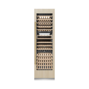 ZLINE Autograph Edition 24 in. 12.4 cu. ft. Triple Zone 100 Bottle Panel Ready Column Wine Cooler with Champagne Bronze Accents (RBCWVZ-24-CB)