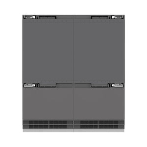 ZLINE Autograph Edition 72 in. 39.6 cu. ft. Panel Ready French Door Built-In Bottom Freezer Refrigerator with Water Dispensers and Ice Makers with Graphite Gray Interior and Polished Gold Accents (GRBITZ-72-G)