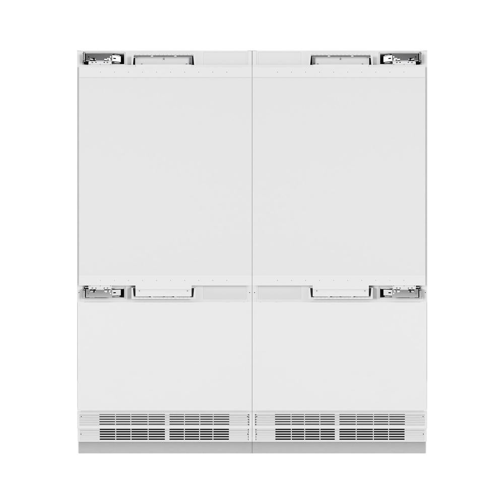 ZLINE 72 in. 39.6 cu. ft. Panel Ready French Door Built-In Bottom Freezer Refrigerator with Water Dispensers and Ice Makers (RBIT-72)
