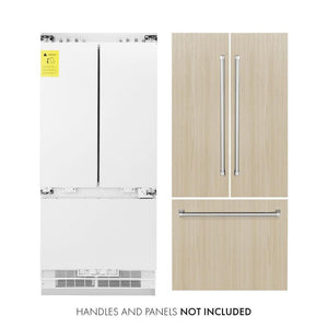 ZLINE 36 in. 19.6 cu. ft. Panel Ready French Door Built-In Bottom Freezer Refrigerator with Water Dispenser and Ice Maker (RBIV-36)