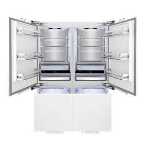 ZLINE 60 in. 32.2 cu. ft. Panel Ready French Door Built-In Bottom Freezer Refrigerator with Water Dispensers and Ice Makers (RBIV-60)
