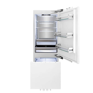 ZLINE 30 in. 16.1 cu. ft. Panel Ready Built-In Bottom Freezer Refrigerator with Water Dispenser and Ice Maker (RBIV-30)