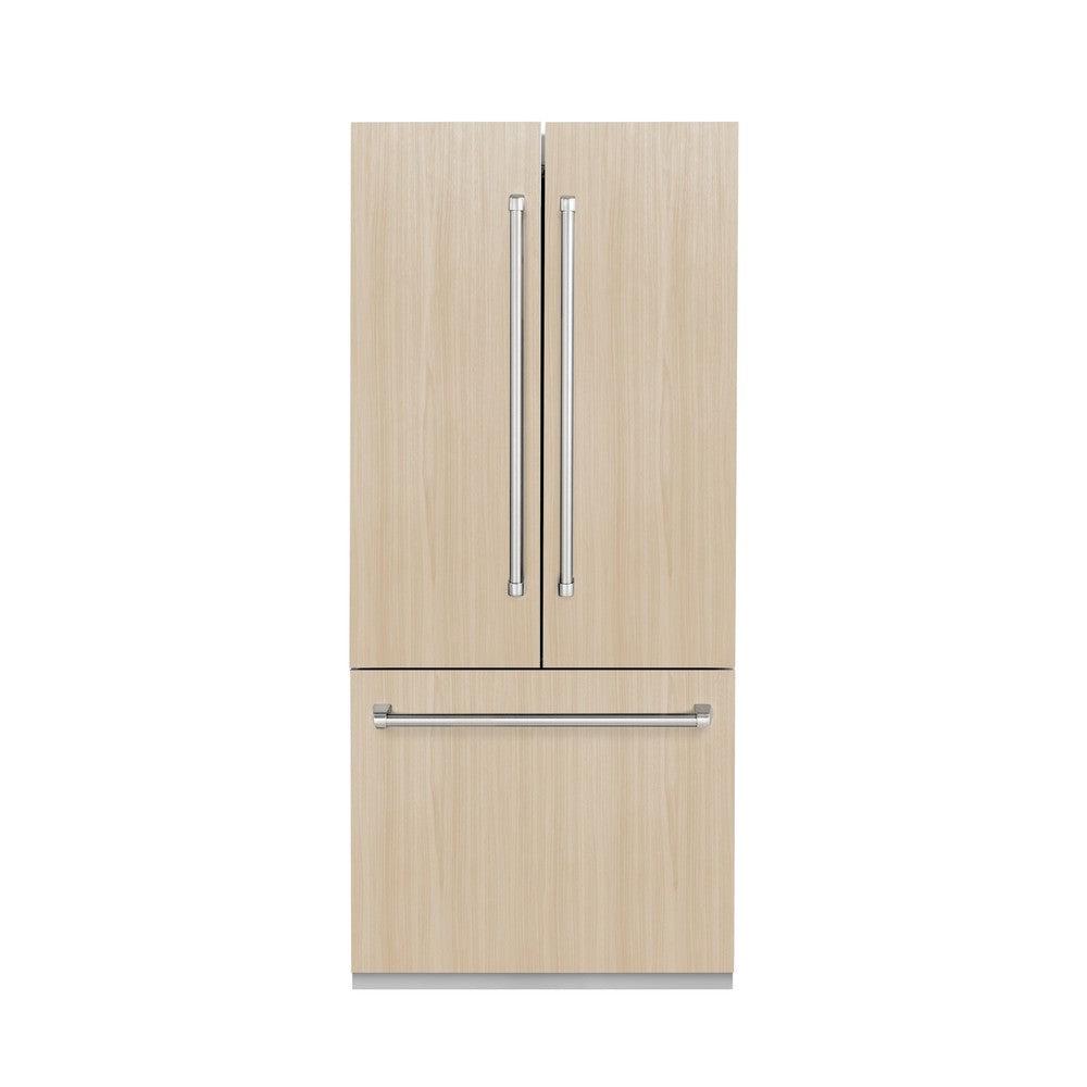 ZLINE 36 in. 19.6 cu. Ft. Panel Ready Built-in 3-Door French Door Refrigerator with Internal Water and Ice Dispenser (RBIV-36)