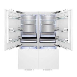 ZLINE 60 in. 32.2 cu. ft. Panel Ready French Door Built-In Bottom Freezer Refrigerator with Water Dispensers and Ice Makers (RBIV-60)