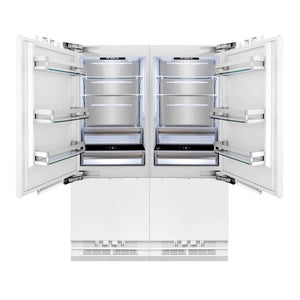 ZLINE 60 in. 32.2 cu. ft. Panel Ready French Door Built-In Bottom Freezer Refrigerator with Water Dispensers and Ice Makers (RBIV-60)