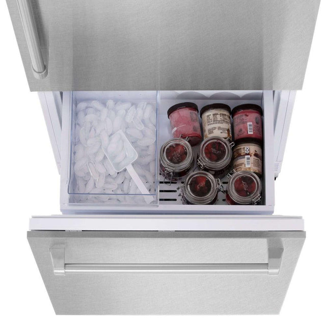 ZLINE 30 in. 16.1 cu. ft. Built-in 2-Door Bottom Freezer Refrigerator with Internal Water and Ice Dispenser in Fingerprint Resistant Stainless Steel (RBIV-SN-30)