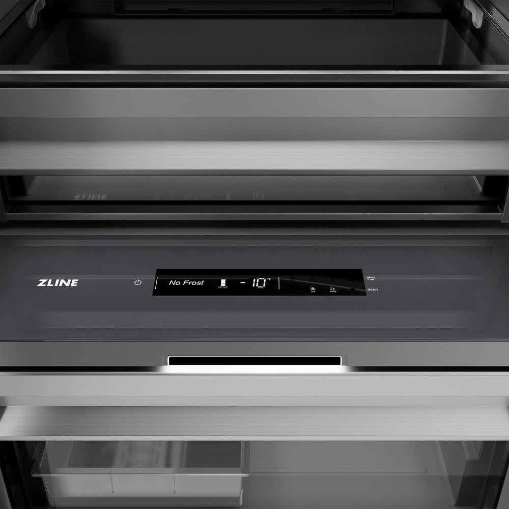 ZLINE 24 in. 12.4 cu. ft. Column Freezer in Stainless Steel with Graphite Gray Interior (RCFV-304-24)