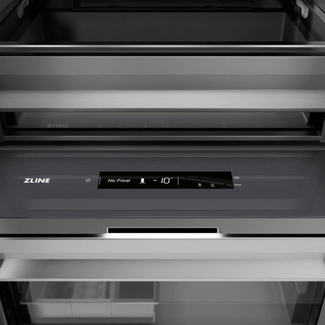 ZLINE 24 in. 12.4 cu. ft. Column Freezer in Stainless Steel with Graphite Gray Interior (RCFV-304-24)