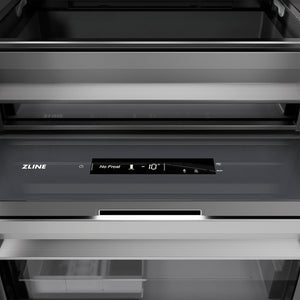 ZLINE Autograph Edition 18 in. 8.6 cu. ft. Right Hinge Column Freezer in Stainless Steel with Graphite Gray Interior and Champagne Bronze Accents (RCFVRZ-30418-CB)