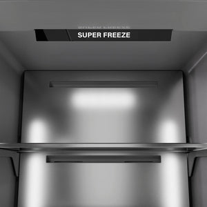 ZLINE Autograph Edition 18 in. 8.6 cu. ft. Right Hinge Column Freezer in Stainless Steel with Graphite Gray Interior and Polished Gold Accents (RCFVRZ-304-18-G)