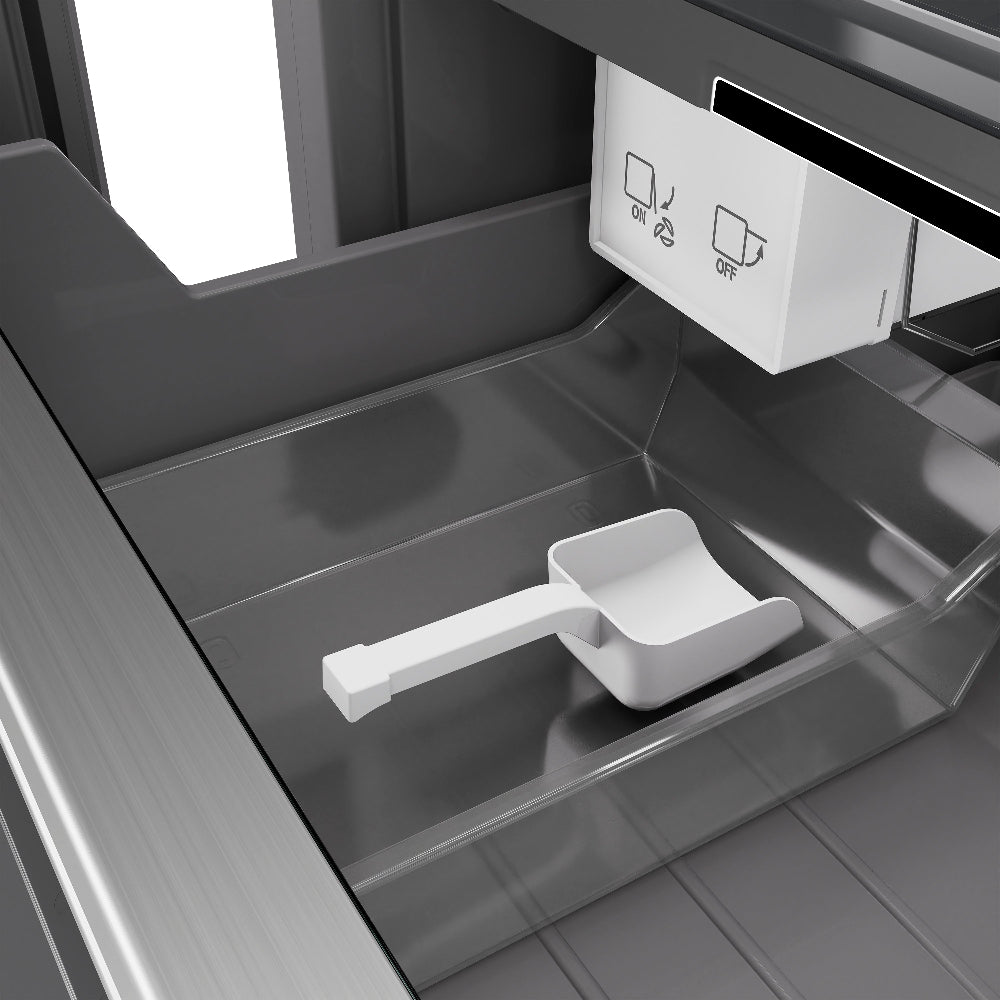 ZLINE Autograph Edition 24 in. 12.4 cu. ft. Column Freezer in Stainless Steel with Graphite Gray Interior and Polished Gold Accents (RCFVZ-304-24-G)