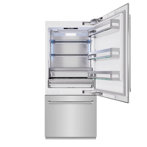 ZLINE 36 in. 19.8 cu. ft. Built-In Bottom Freezer Refrigerator with Water Dispenser and Ice Maker in Stainless Steel (RBIT-304-36)