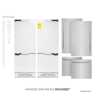 ZLINE 60 in. 32.2 cu. ft. French Door Built-In Bottom Freezer Refrigerator with Water Dispensers and Ice Makers in Stainless Steel (RBIV-304-60)