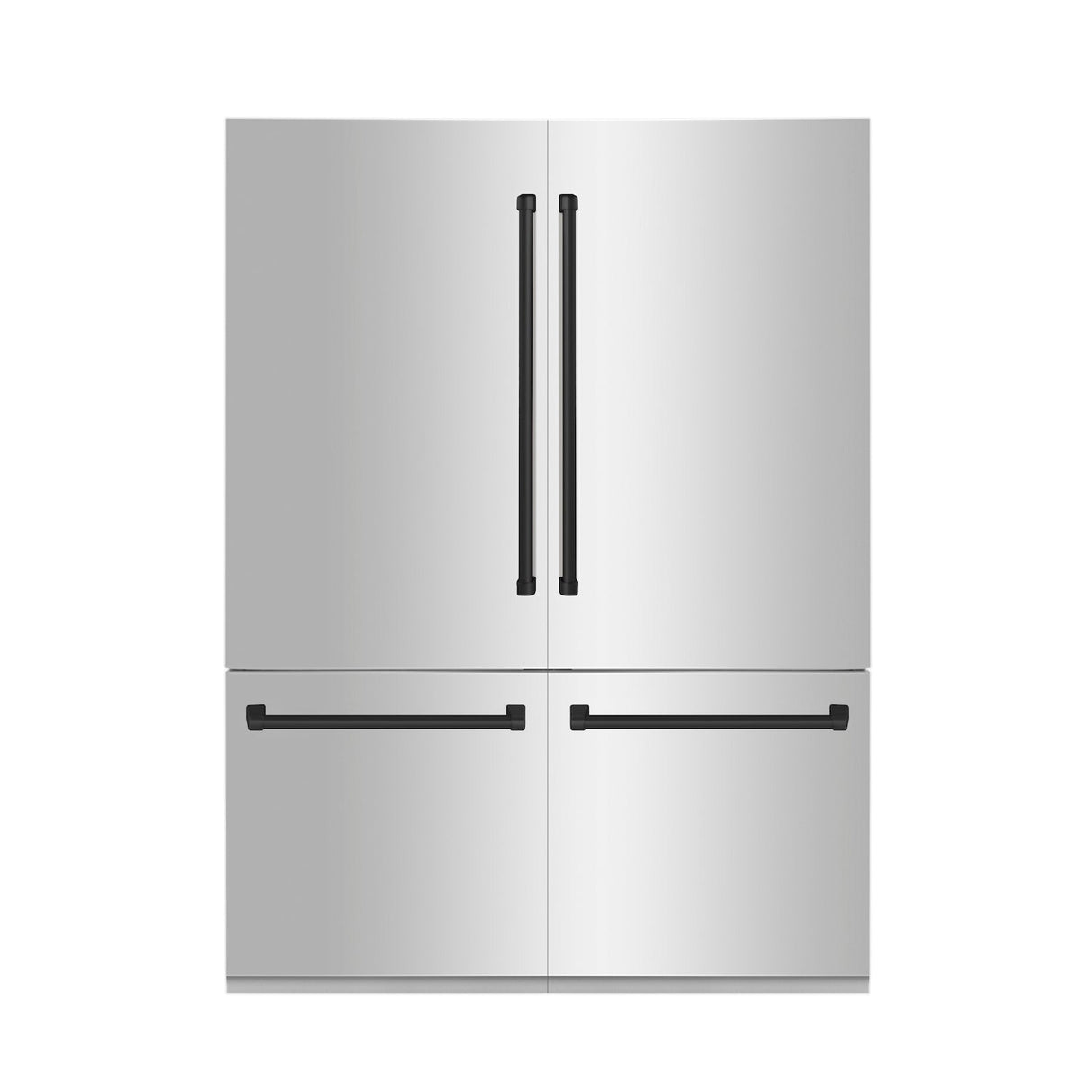 ZLINE Autograph Edition 60 in. 32.2 cu. ft. Built-in 4-Door French Door Refrigerator with Internal Water and Ice Dispenser in Stainless Steel with Matte Black Accents (RBIVZ-304-60-MB)