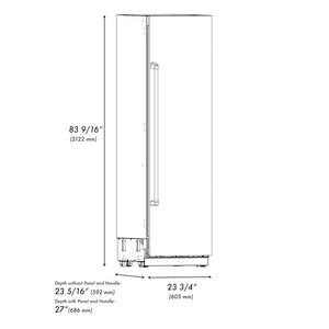 ZLINE 24 in. 12.5 cu. ft. Column Refrigerator in White Matte with Graphite Gray Interior (RCRV-WM-24)
