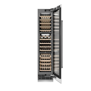 ZLINE Autograph Edition 18 in. 9.0 cu. ft. Triple Zone 68 Bottle Right Hinge Column Wine Cooler in White Matte with Matte Black Accents (RCWVRZ-WM-18-MB)