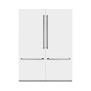 ZLINE 60 in. 32.2 cu. ft. French Door Built-In Bottom Freezer Refrigerator with Water Dispensers and Ice Makers in White Matte (RBIV-WM-60)