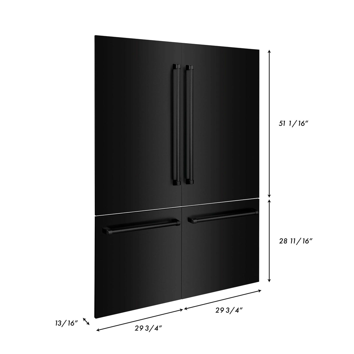 ZLINE 60 in. Refrigerator Panels and Handles in Black Stainless Steel for Built-in Refrigerators (RPBIV-BS-60)