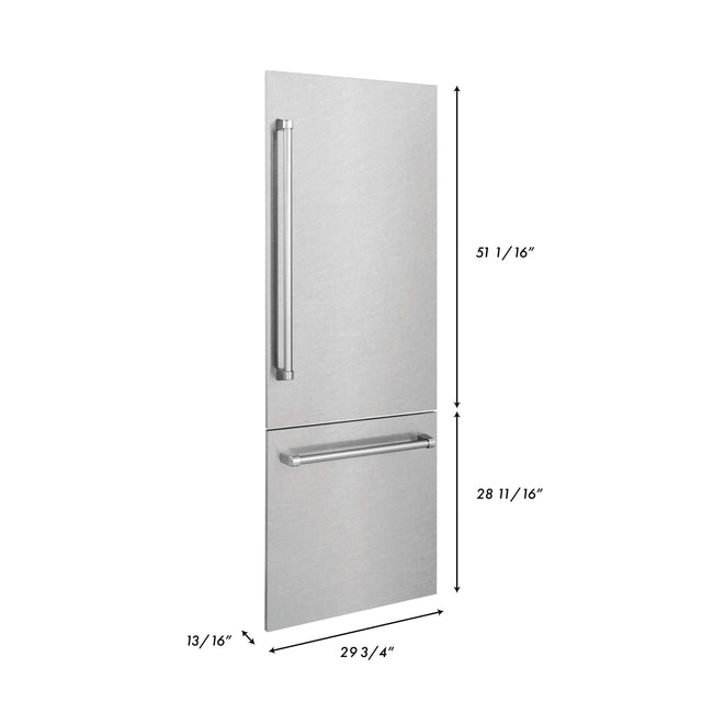 ZLINE 30 in. Refrigerator Panels and Handles in Fingerprint-Resistant Stainless Steel for Built-in Refrigerators (RPBIV-SN-30)