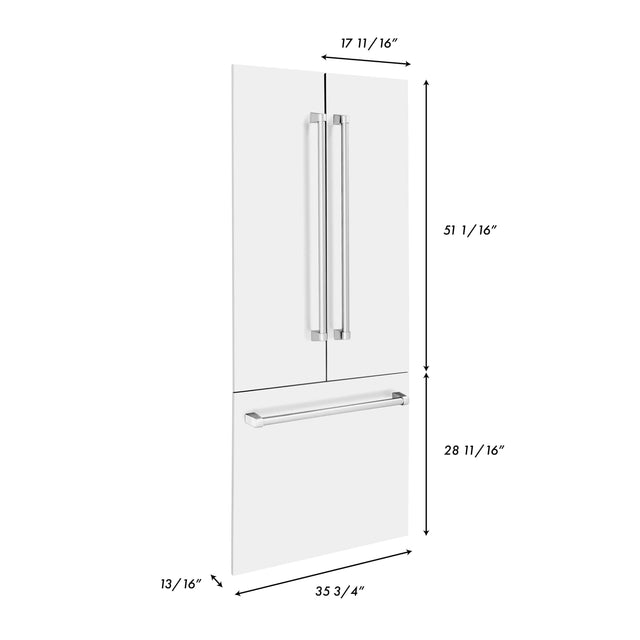ZLINE 36 in. Refrigerator Panels and Handles in White Matte for Built-in Refrigerators (RPBIV-WM-36)