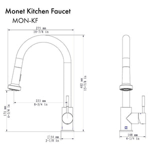 ZLINE Monet Pull Down Kitchen Faucet in Champagne Bronze (MON-KF-CB)
