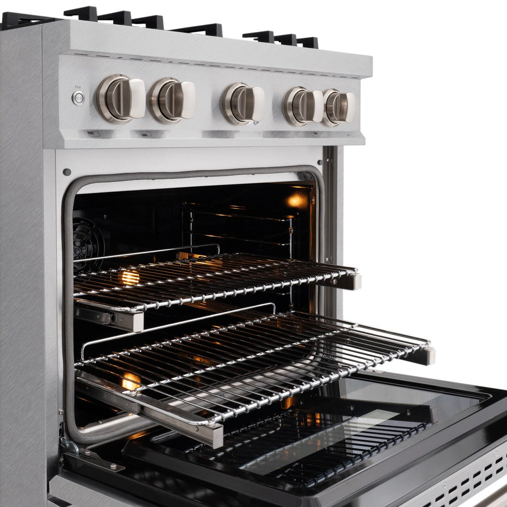 ZLINE 30 in. 4.2 cu. ft. Classic Dual Fuel Range with 4 Burner Gas Cooktop and Electric Convection Oven in DuraSnow®  Stainless Steel (CDRS-30)