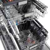 ZLINE 24 in. Monument Series 3rd Rack Top Touch Control Dishwasher with Hand-Hammered Copper Panel, 45dBa (DWMT-HH-24)