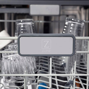 ZLINE 36 in. Autograph Edition Kitchen Package with Stainless Steel Dual Fuel Range, Range Hood, Dishwasher and Refrigeration Including External Water Dispenser with Champagne Bronze Accents (4AKPR-RARHDWM36-CB)