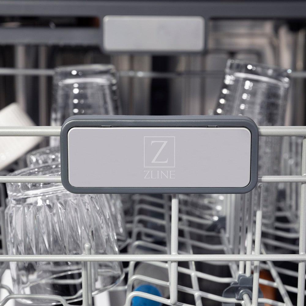 ZLINE Autograph Edition 48 in. Kitchen Package with Stainless Steel Dual Fuel Range, Range Hood, Dishwasher and Refrigerator Including External Water Dispenser with Matte Black Accents (4AKPR-RARHDWM48-MB)