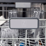 ZLINE Autograph Edition 24 in. 3rd Rack Top Control Tall Tub Dishwasher in Fingerprint Resistant Stainless Steel with Polished Gold Accents, 45dBa (DWMTZ-SN-24-G)