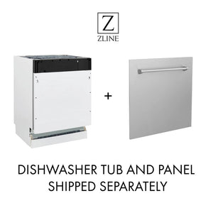 ZLINE Autograph Edition 18 in. Compact 3rd Rack Top Control Dishwasher in Stainless Steel with Matte Black Handle, 51dBa (DWVZ-304-18-MB)
