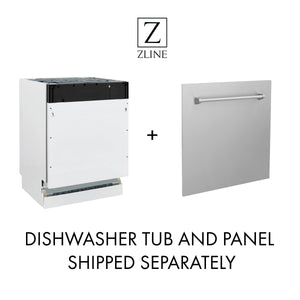 ZLINE Autograph Edition 18 in. Compact 3rd Rack Top Control Dishwasher in White Matte with Polished Gold Accent Handle, 51dBa (DWVZ-WM-18-G)