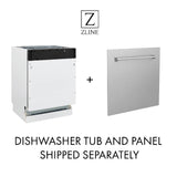 ZLINE Autograph Edition 18 in. Compact 3rd Rack Top Control Dishwasher in White Matte with Polished Gold Accent Handle, 51dBa (DWVZ-WM-18-G)