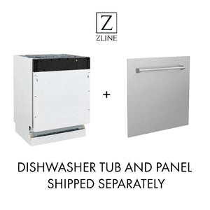 ZLINE Autograph Edition 18 in. Compact 3rd Rack Top Control Dishwasher in White Matte with Polished Gold Accent Handle, 51dBa (DWVZ-WM-18-G)