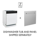 ZLINE Autograph Edition 18 in. Compact 3rd Rack Top Control Dishwasher in Fingerprint Resistant Stainless Steel with Polished Gold Accent Handle, 51dBa (DWVZ-SN-18-G)