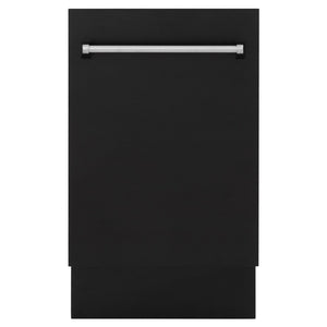 ZLINE 18 in. Tallac Series 3rd Rack Top Control Dishwasher with a Stainless Steel Tub with Black Matte Panel, 51dBa (DWV-BLM-18)