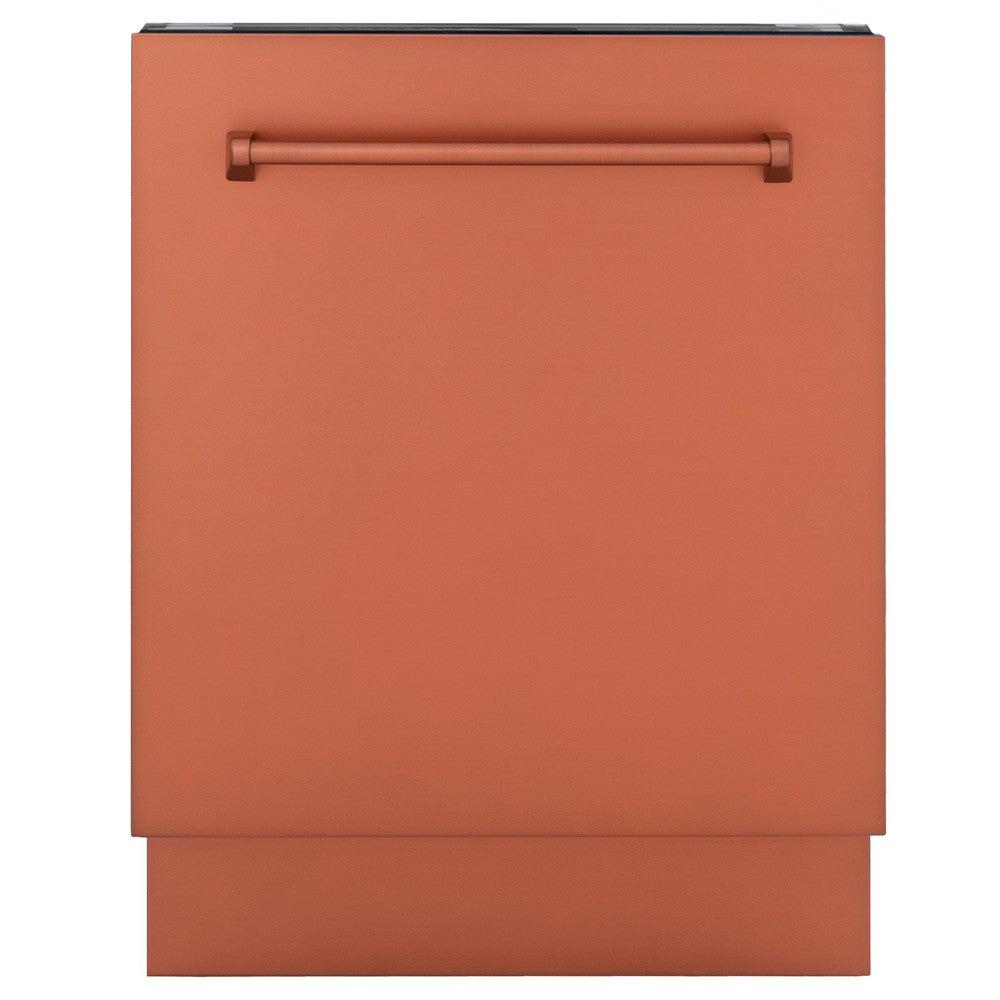 ZLINE 24 in. Tallac Series 3rd Rack Dishwasher with Copper Panel and Traditional Handle, 51dBa (DWV-C-24)