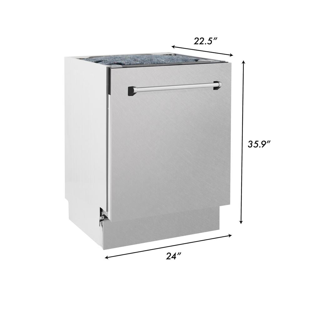 ZLINE 48 in. Kitchen Package with DuraSnow® Stainless Dual Fuel Range, Ducted Vent Range Hood and Tall Tub Dishwasher (3KP-RASRH48-DWV)