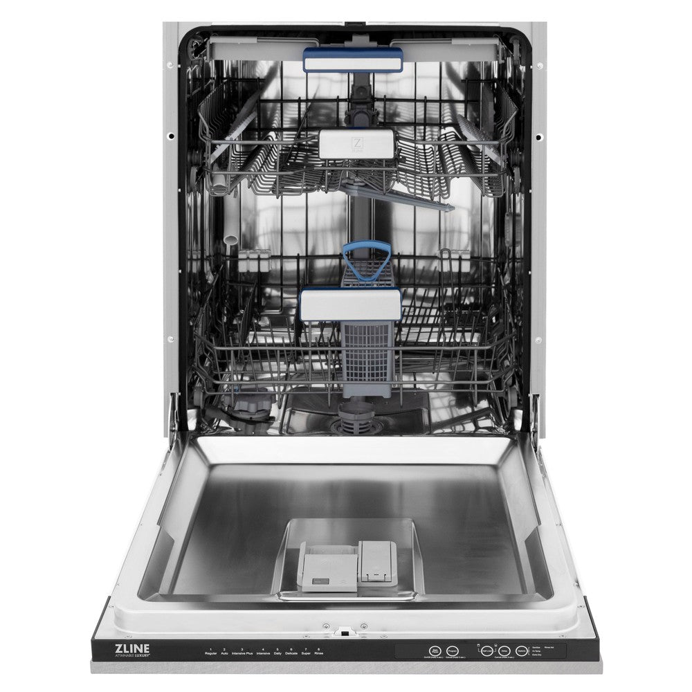 ZLINE 24 in. Tallac Series 3rd Rack Dishwasher with Fingerprint Resistant Stainless Steel Panel and Traditional Handle 51dBa (DWV-SN-24)